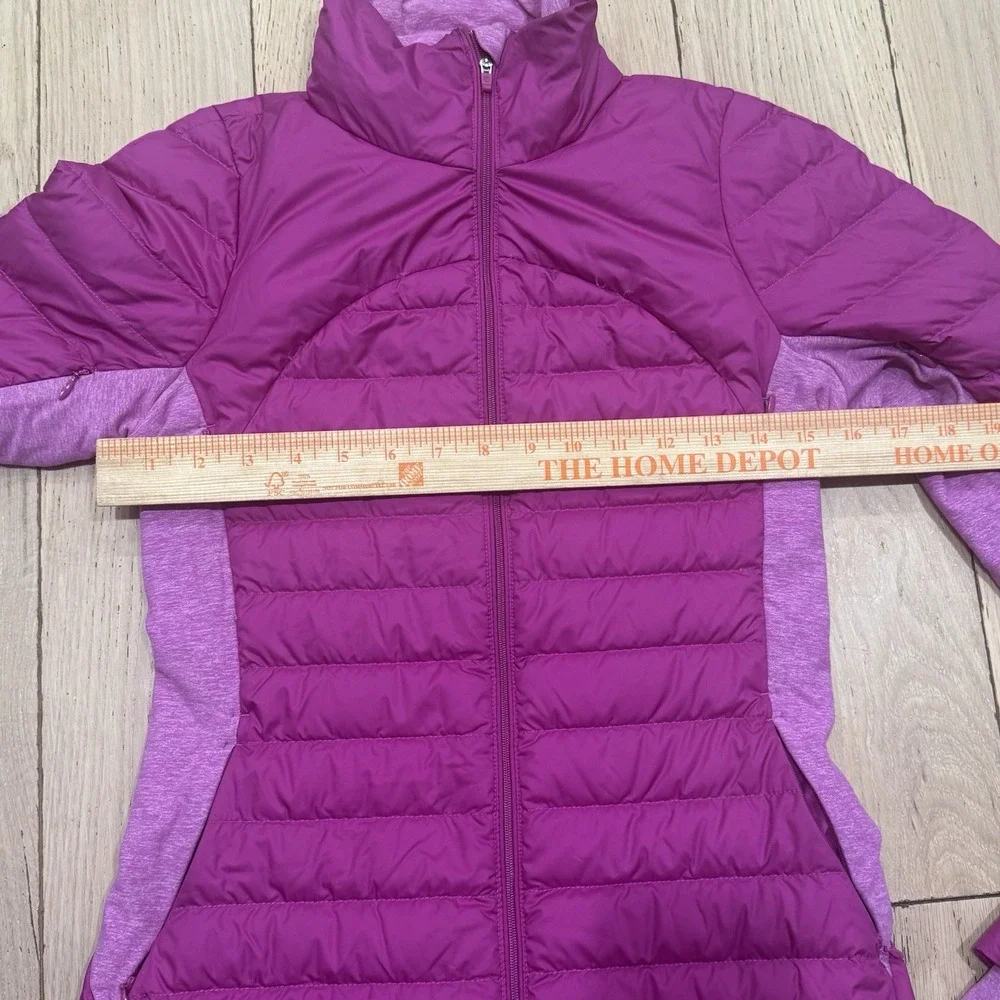 Lululemon Fluff Off Jacket Ultra Violet‎ Pink Sz 4 Athletic Running Down Puffer